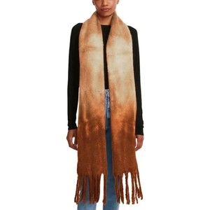 Steve Madden NWT Tie Dyed Scarf Fringe Tassels Super Soft Long Scarf Tan OS New